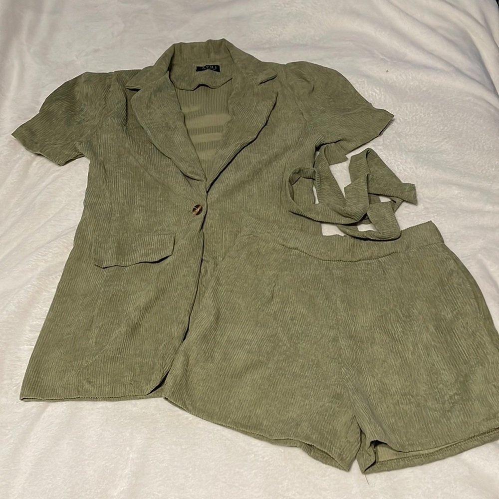 Corduroy blazer and short set